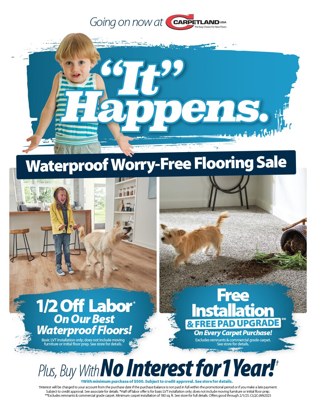 "It" Happens Waterproof Worry-Free Flooring Sale - EXTENDED!